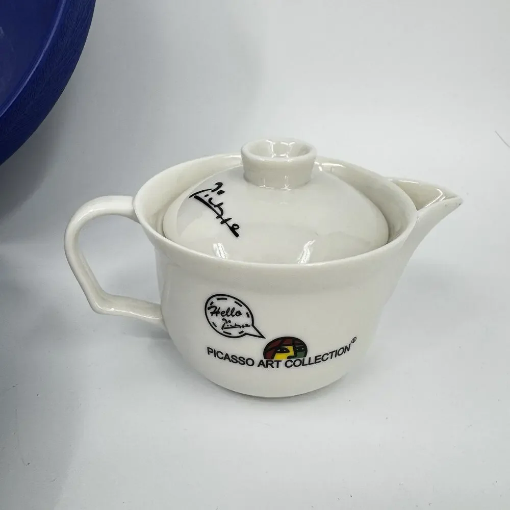 Picasso Art Collection Tea Set in Carry Case 14 Pieces Tea Pot Cups Creamer
